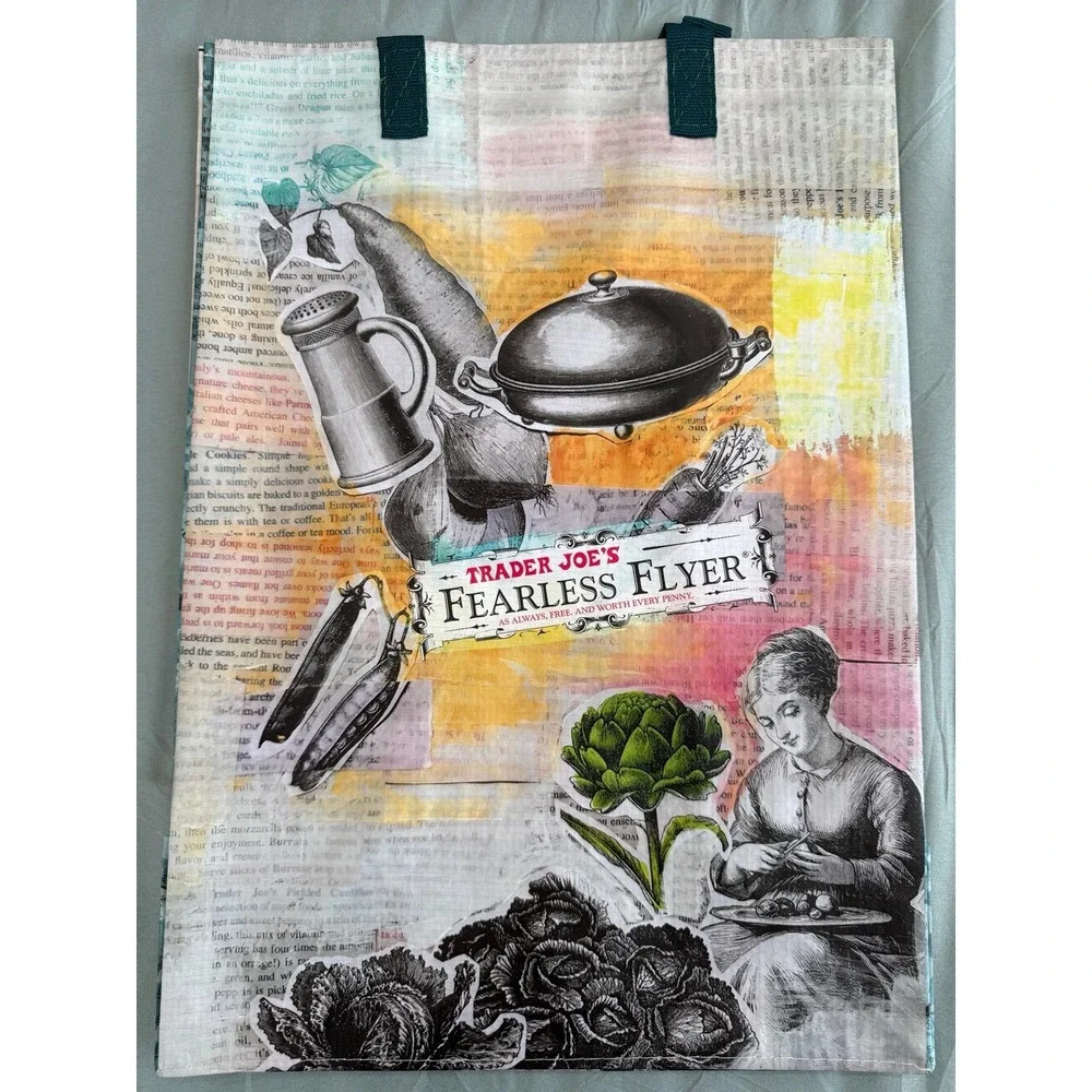 Trader Joe's Fearless Flyer Reusable Tote‎ Bag Collage Design (2025)